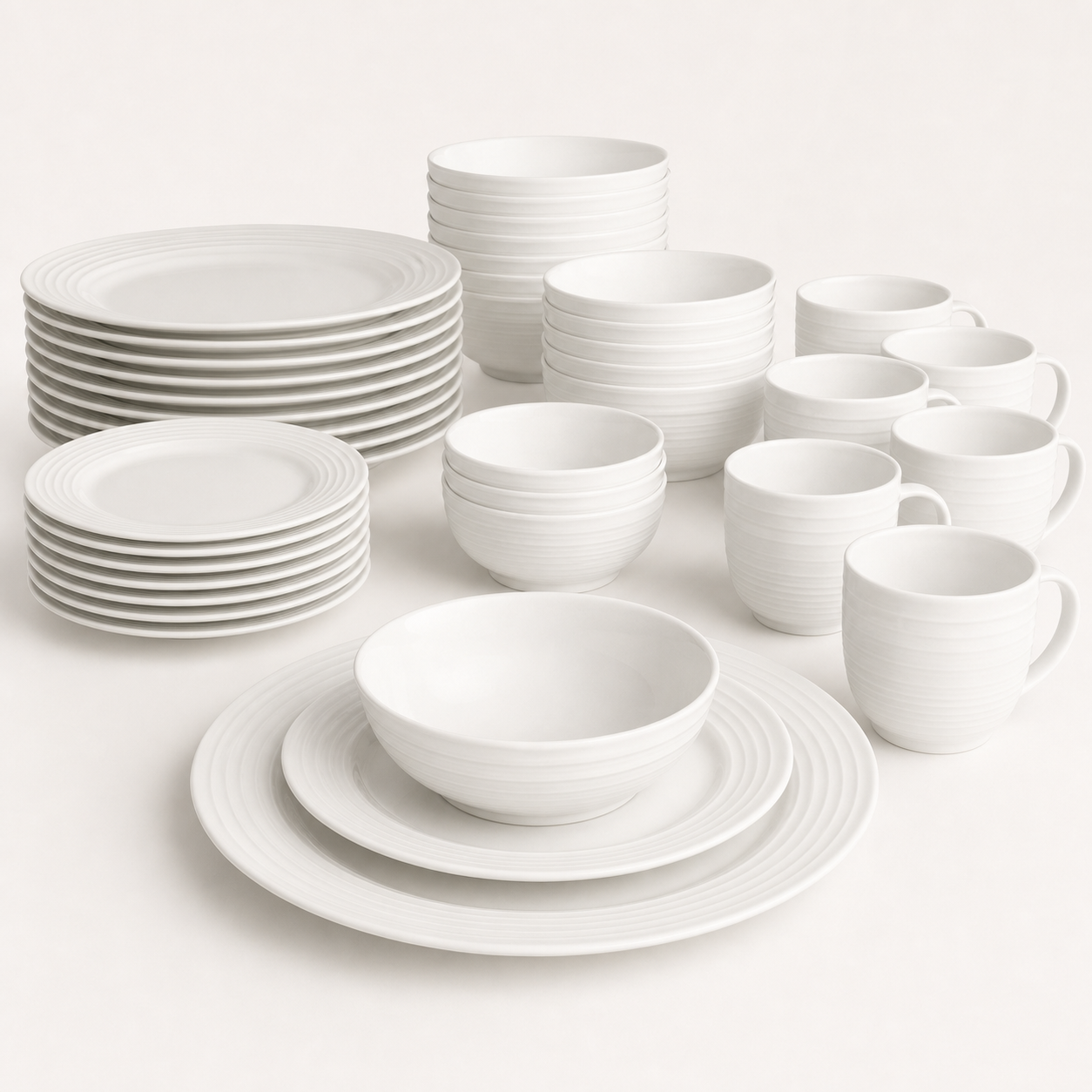 Mikasa Ciara 40-piece white bone china dinnerware set, service for eight