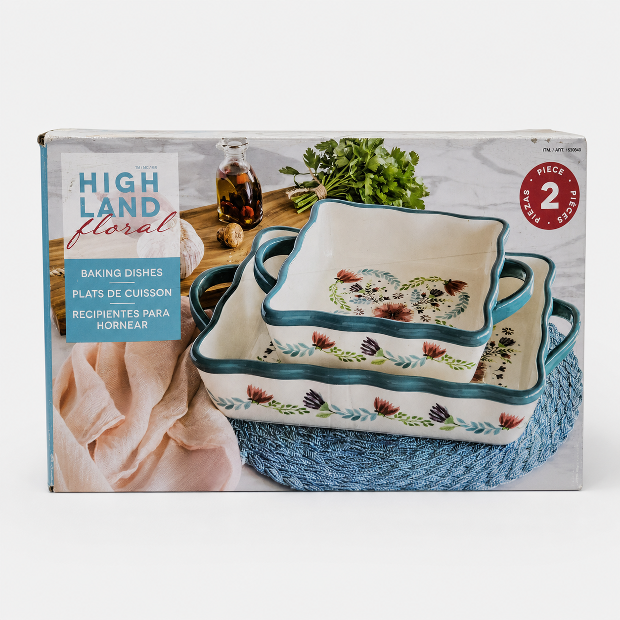 Highland Floral 2-piece baking dish set in original box