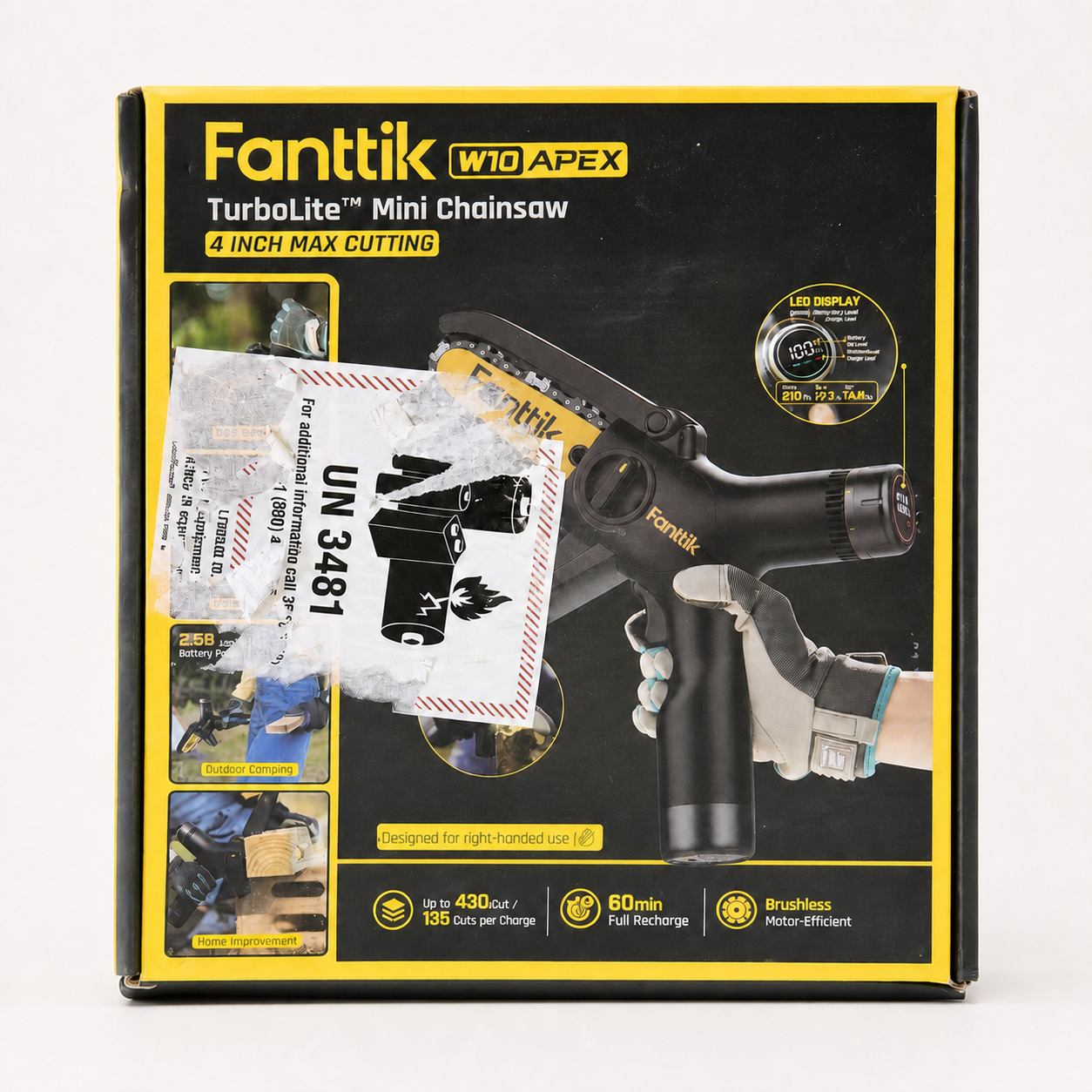 Fanttik W10 Apex four-inch cordless mini chainsaw retail package
